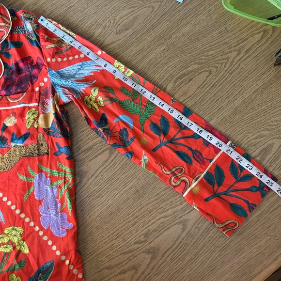 Anthropologie Rosa de Weerd Flannel Sleep Top Botanical Dreamy Medium Petite NWT - Picture 11 of 12